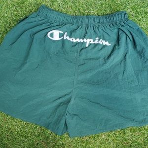 Vintage Mens Champion Spellout Swim Trunks Large